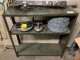 SMALL METAL SHELF WITH CONTENTS