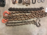 3 HD LOG CHAINS, 2 WITH HOOKS