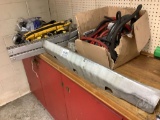 STEP TREADS, BOX WITH WIRE LOOM STRAPS STEERING WHEEL, BOLTS,