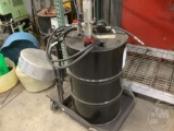 BARREL CART WITH PUMP AND OIL DRUM