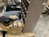 MUD FLAPS, BOX WITH CUMMINS PARTS, PARTS SHELF