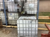 8 PLASTIC BINS ON METAL PALLET WITH CAGE