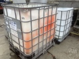 2 PLASTIC STORAGE BINS ON A METAL PALLET WITH CAGE