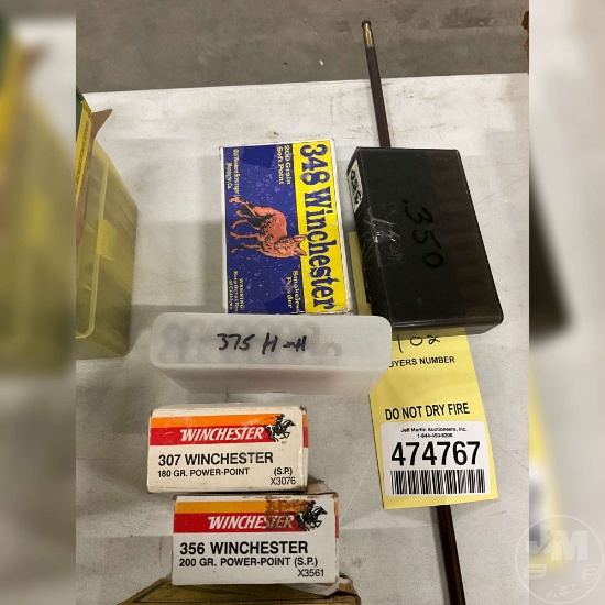 MISC RIFLE AMMO 307, 357, 350, 348, 375H&H