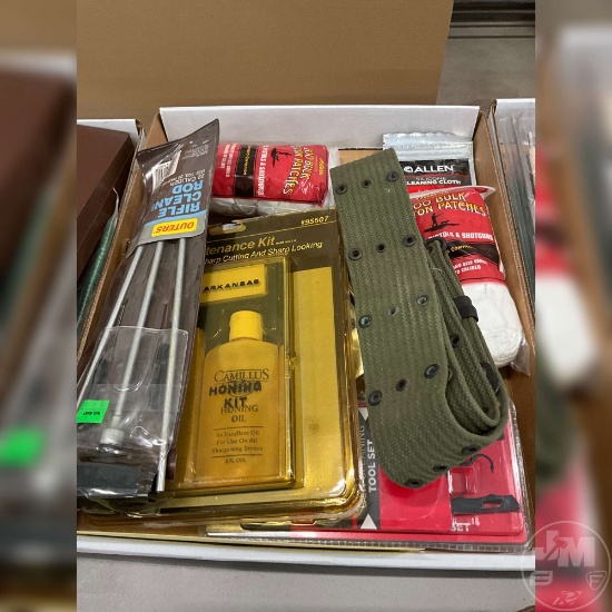 FLAT OF GUN CLEANING SUPPLIES