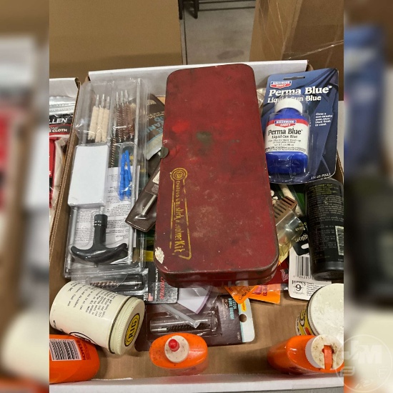 FLAT OF GUN CLEANING SUPPLIES