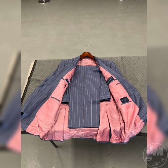 CUSTOM TAILORED SUIT BY TOM JAMES HOLLAND & SHERRY BLUE/PINK