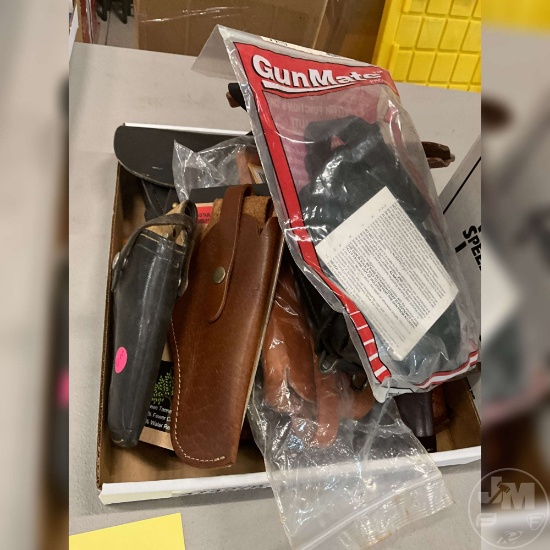 FLAT OF GUN HOLSTERS MOSTLY REVOLVERS (20)
