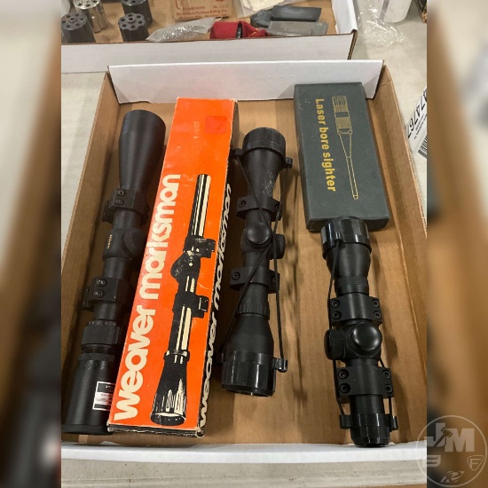 FLAT WITH 4 SCOPES NIKON,BSA 22 SPECIAL,WEAVER MARKSMAN AND LASER