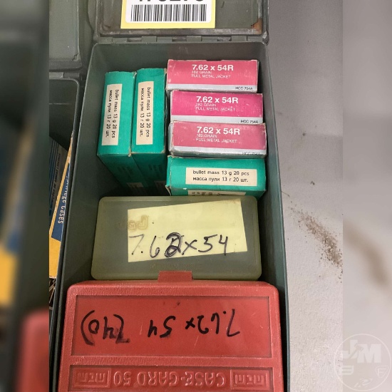 AMMO BOX WITH 7.62X54,7.65X 54R APPROX 220 ROUNDS