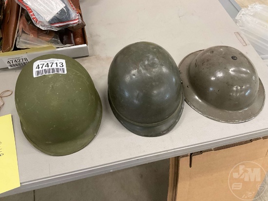 3 MILITARY HELMETS 1 JAPANESE,2 AMERICAN