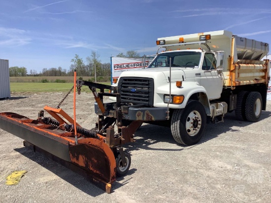 1995 FORD F-800 SINGLE AXLE DUMP TRUCK VIN: 1FDYF80C3SVA77585