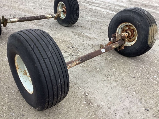 2 RUNNING GEAR AXLES WITH TIRES