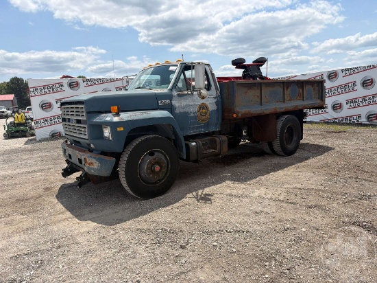 1993 FORD F-700 SINGLE AXLE DUMP TRUCK VIN: 1FDWK74C9PVA39423