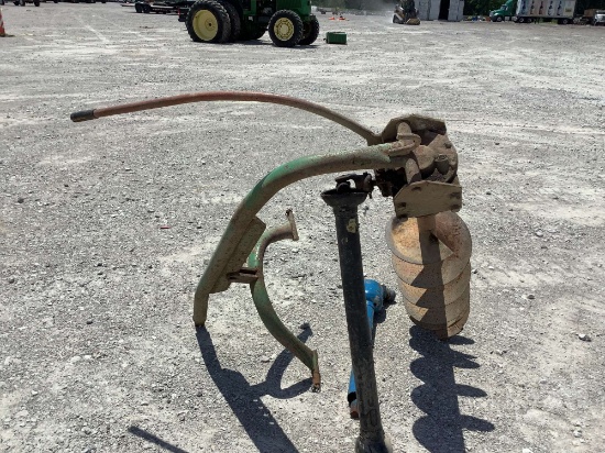 3-POINT TRACTOR POST HOLE DIGGER WITH PTO SHAFT.
