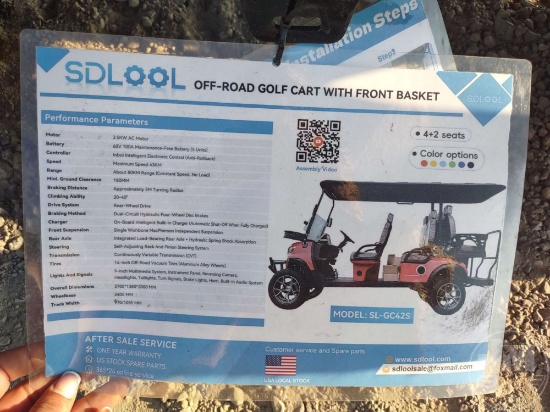 UNUSED 2026 SDLOOL SL-GC42S SN: JK-YYGEF42S260652 6-SEATER GOLF CART