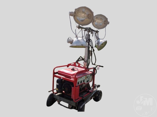 SHINDAIWA SL433IDG IS A COMPACT MOBILE 4-LAMP VERTICAL MAST LIGHT TOWER POWERED BY A DIESEL GENERAT