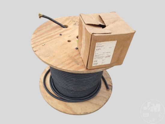 UNKNOWN AMOUNT OF HEAVY-DUTY BLACK ELECTRICAL WIRE, 8/3, 600V. ASSORTED