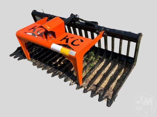 KC 76”...... SINGLE-CYLINDER SKID STEER SKELETON ROCK BUCKET GRAPPLE.