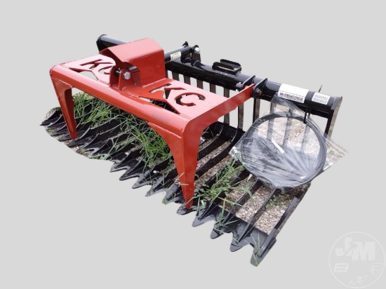 UNUSED SKID STEER SINGLE CYLINDER SKELETON GRAPPLE BUCKET V3 76 INCH