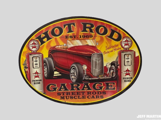 HOT ROD TIN SIGN, 16" X 12"