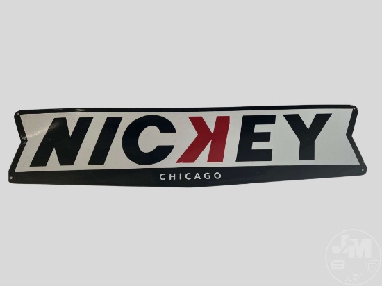 NICKEY CHICAGO “......ORIGINAL SUPER CAR HEADQUARTERS”...... SIGN, HEAVY-GAUGE PORCELAIN AND