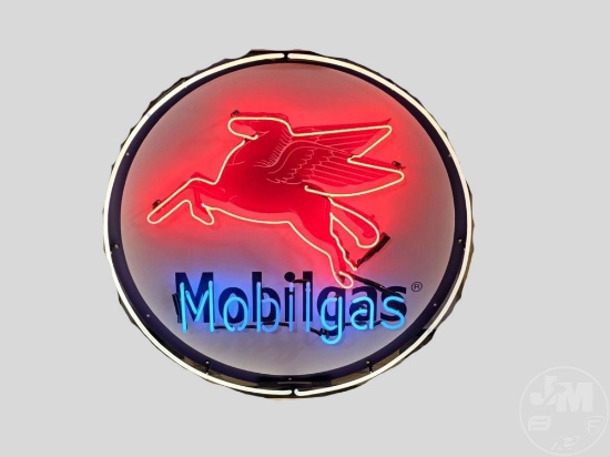 CUSTOM MOBILGAS TIN NEON SIGN, 36IN, NEW NEON GLASS, GTO