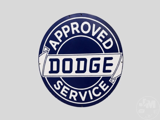 “......APPROVED DODGE SERVICE”...... DEALERSHIP SIGN, SINGLE-SIDED PORCELAIN AND ENAMEL, 30"