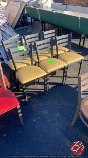 Plymold Metal Frame Yellow Padded Chairs