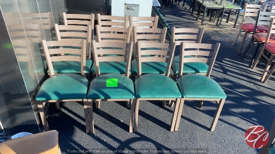 Plymold Metal Frame Green Padded Chairs