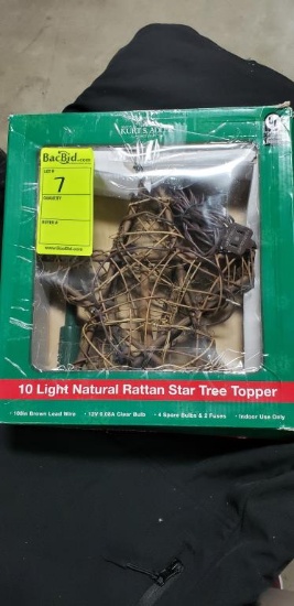 Kurt S. Adler 10 Light Natural Rattan Star Tree