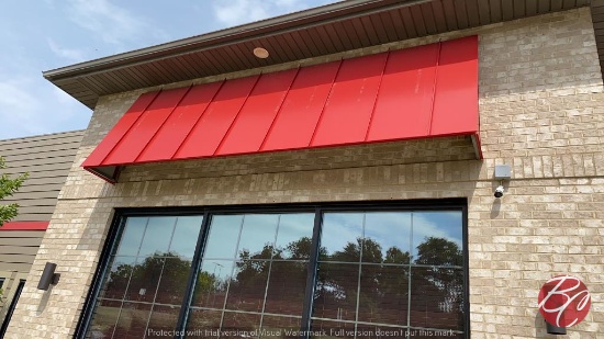 Metal Red Canopy 14ft (Front Of Building)