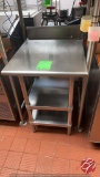 Stainless Steel Table W/ Backsplash & Undershelves
