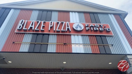 Outside Blaze Lighted Sign (Front Of Building)