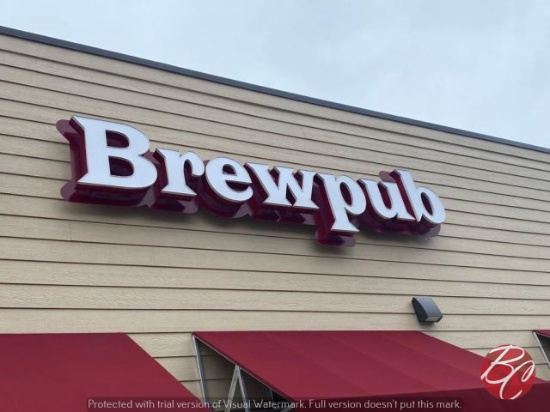 BrewPub Lighted Outside Sign (Front Of Building)