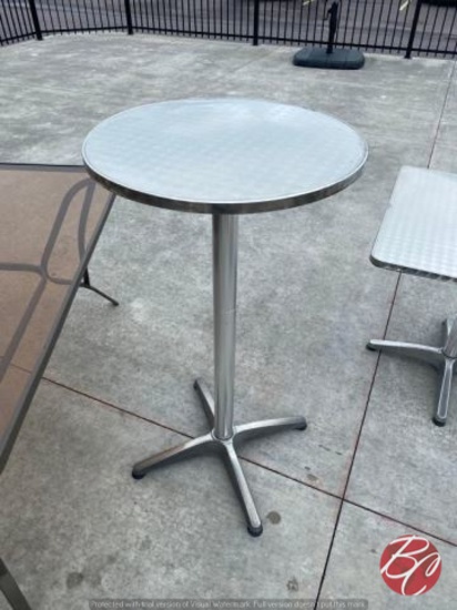 Chrome Round High Top Outside Pub Tables