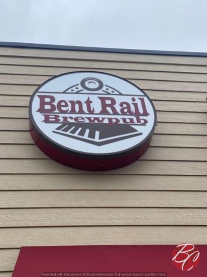 Bent Rail BrewPub Round Lighted Sign