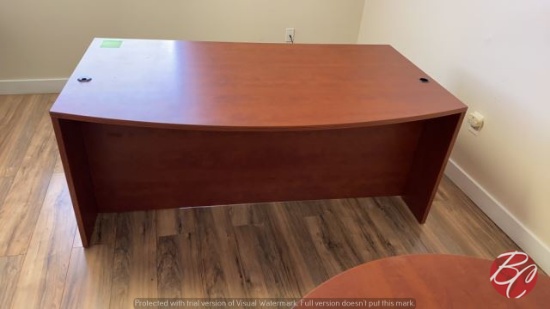 Walnut Finished Wood Office Desk 72x36x24