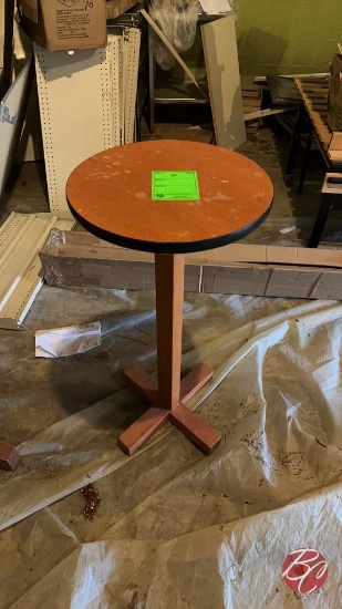 Wood Round Cocktail Table 18"x38"
