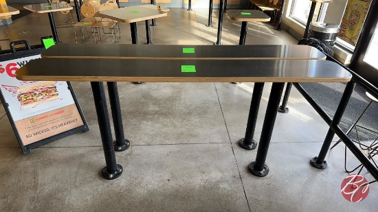 Solid Wood High Top Counter W/Stainless Top 94
