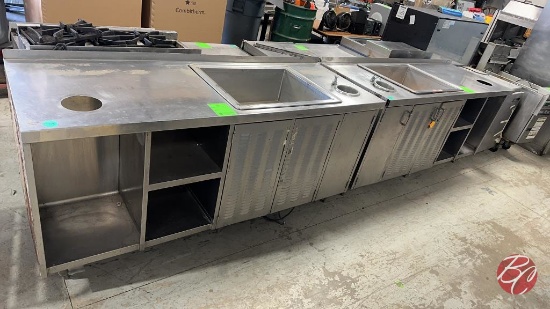 Jero Stainless Cabinet W/ Drop In Ice Bin 78"x28"