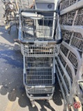 Metal Gray Double Basket Shopping Carts