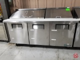 True TSS4-72-30M-B-ST 3-Door Prep Table