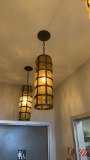 Metal Industrial Glass Hanging Light Fixture