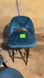 Metal Frame Swivel Blue Bucket Bar Stool