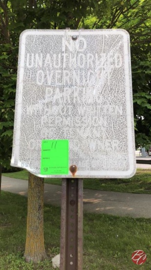 No Authorized Overnight Parking Sign