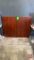 Walnut Finish Wood 2-Door Dry & Erase Board 60