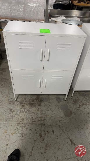Metal 4-Door Storage Cabinet (White) 31-1/2"