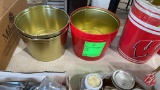Gold & Red Tin Buckets