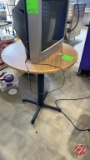Wood Round High Top Table W/ Heavy Duty Base 36